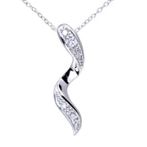 Diamond Pave Swirl Pendant in UK Hallmarked  9ct White Gold